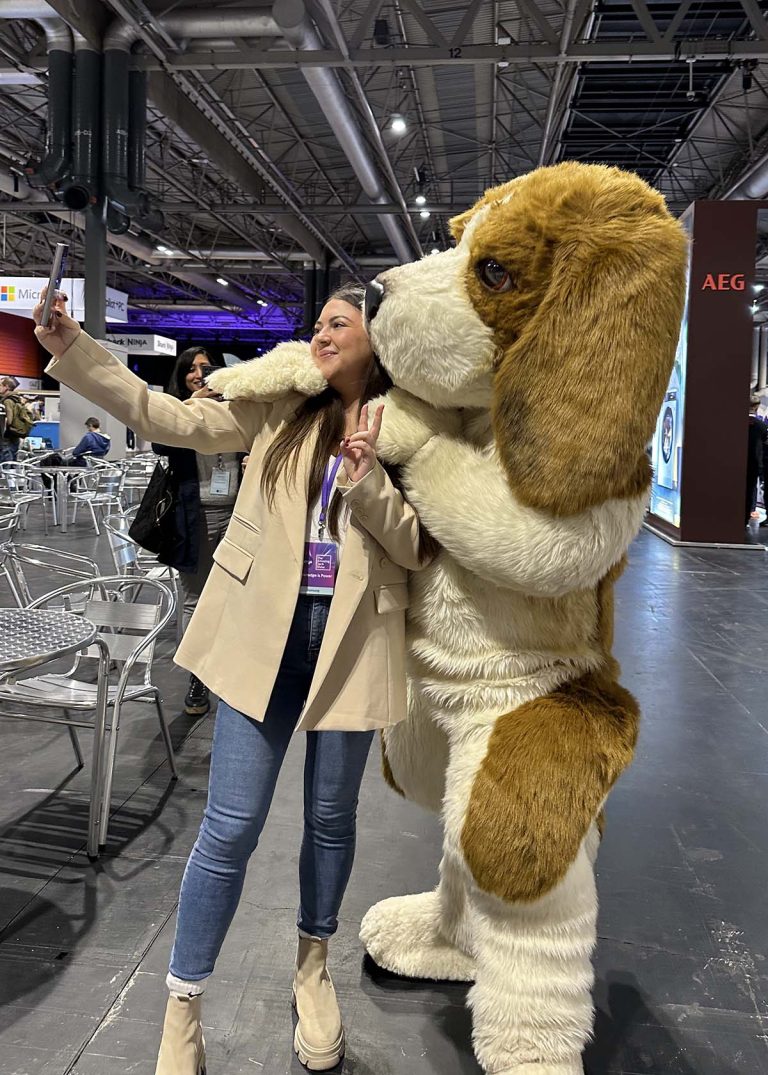 realistic beagle costume hire by tv bears international
