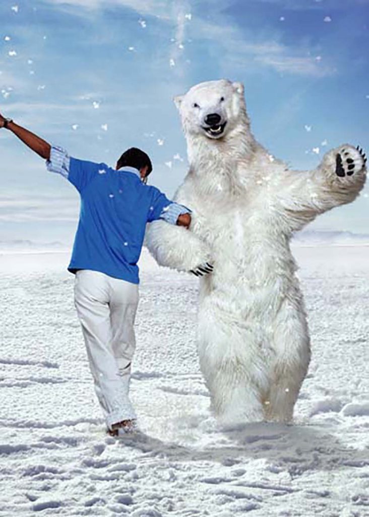 realistic polar bear costume for film tv and events