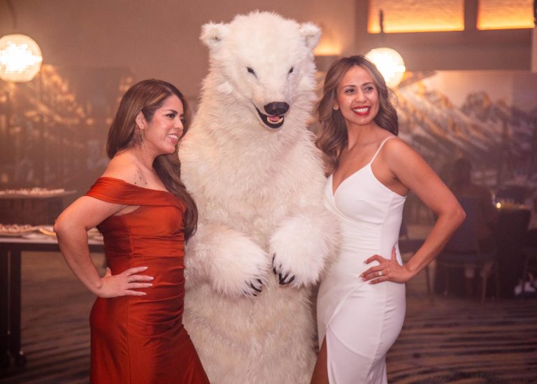 realistic polar bear suit for film tv and events by tv bears international