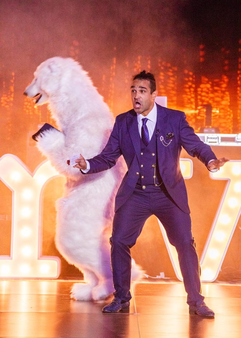 realistic polar bear suit for film tv and events by tv bears international
